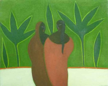 Pareja Con Fondo Verde